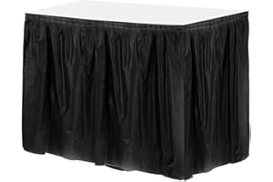 ‎QUARKZMAN QUARKZMAN 1 Packung Schwarze Tischröcke aus Kunststoff, 29 Zoll x 14 Fuß Tischröcke für rechteckige Tische, Einweg-Tischdecken für Geburtstags- und Hochzeitsfeiern