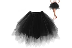 yumcute Tüllrock Damen, Tütü Tellerrock Minirock Tennisrock 90er Jahre Outfit Rock Damen Damenrock Tüll Sommerkleid Mädchen Petticoat für Ballett Tanzen Karnevalskostüme Partykleid Marathon