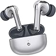 itel T31 Pro ANC TWS Earbuds with 32dB ANC, Quad Mic, 45 Hrs Playtime, 10mm Drivers, Fast Charging, Bluetooth v5.3, and IPX5 Water Resistance (Glossy Silver)