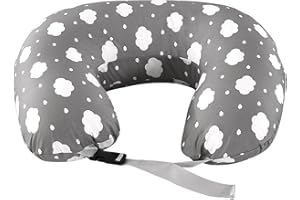 JOVELL Coussin Aallaitement, Coussin de Soutien Ergonomique, Coussin d'allaitement pour Maman Bébé, Coussin d'allaitement de Grande Taille avec Sangle de Taille et Housse en Coton Amovible (Grande Taille)