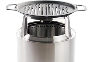 Solo Stove Bonfire Parrilla de Hierro + Base, Utensilios de Cocina de Hierro Fundido con Base de Acero Inoxidable para una elevación de 20.3 cm, Accesorio al brasero Bonfire, Peso: 9,1 kg, Ø 44,5 cm