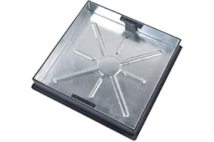CLARK-DRAIN Clark Drain CD 450SR Block Pavior Recessed Manhole Cover, Galvanised Steel/Black, 450 x 450 x 80 mm