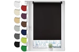 Sonello Store occultant Klemmfix sans percage 30cm x 130cm Noir, Store Enrouleur Opaque pour fenêtres et Portes, Fixation avec ou sans perçage, Kit de Montage Inclus, Protection Solaire