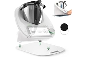 PACK IT CHIC für Thermomix TM6 / TM5 Gleitbrett Acryl, Rollbrett für Thermomix Vorwerk Küchenmaschine TM6 TM5 Zubehör Unterlage Brett, Hochwertiger Gleiter aus Premium Acrylglas für Thermomix, Weiß Hochglanz