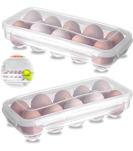Eierbox Kühlschrank Kühlschrank Eierbox Mit 10 Fächern – Transparenter Eierhalter Aus Kunststoff, Mit Deckel, Stapelbar, Platzsparend, Für Zuhause Und Unterwegs
