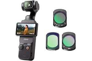 DJI Osmo Pocket 3 Bundle, Fotocamera per Vlog con CMOS da 1'', 4K/120fps, Stabilizzazione a 3 Assi, Tracciamento di Volti/Oggetti, Messa a Fuoco Rapida (Set di 3 filtri)