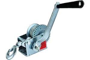 QMCAHCE 800lbs Heavy Duty Hand Winch Boat Trailer Winch Strap, (with 8m Steel Wire Rope), Crank Traction Winch, Hardened Steel 2 Speed Hand Winch, Two Way Ratchet Hand Winch for Trailer ATV UTV Boats