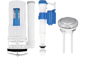IGTOPS Pièces de remplissage de WC, kit de réparation, réservoir d'eau, valve de chasse d'eau, kit de bouton de chasse d'eau (haute pression 20 cm)
