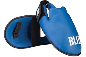 Blitz Karate Foot Guard PU Elite Protection Taekwondo - Blue Red