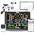 Raddy WF-100C Weather Station with Outdoor Sensor Wireless 14-in-1 WiFi Indoor Outdoor Thermometer with 8 Inch Digital Colour Display, Wind Gauge Rain Gauge Solar Sensor for Home, Office, Home Garden