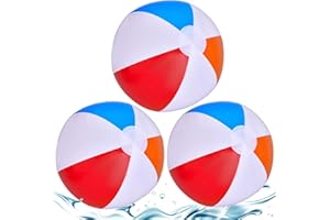 Lubibi 3 Pcs Balles de Plage Gonflables Arc-en-Ciel pour la Fête de la Piscine, Jouets de Bain pour Enfants et Adultes, Ballons d'Été
