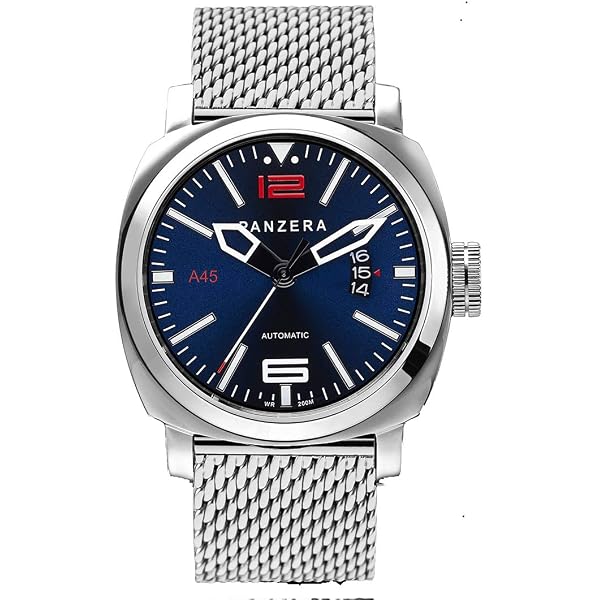 Panzera Flieger 46 PHANTOM SPIRIT Automatico Acciaio IP Nero Pelle Pilot Data Orologio Uomo