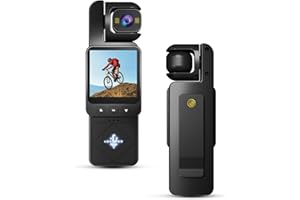 BETTERMO Bodycam Körperkamera 1080P Full HD Mini Tragbare Actionkamera Videokameras mit 360° Drehbarer Linse, Bewegungsstabilisierung, Pocket Vlog Kamera Für Vlogging, Sport, Outdoor