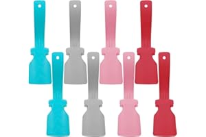 Auswalar 8 PCS Lazy Shoes Helper Slider Easy On Shoes Plastic Shoehorn,Portable Shoe Lifting Helper Handled Shoehorn,Sock Slider Handled Shoe Horn for Men, Women and Elderly, Disabled