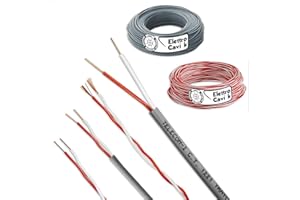 ELETTROCAVI K ELETTRO CAVI K - CAVO TELEFONICO DOPPINO SCOPERTO 2x0,50 mm RIGIDO IN RAME BIPOLARE 2 POLI ROSSO BIANCO PROFESSIONALE MADE IN ITALY 20 METRI