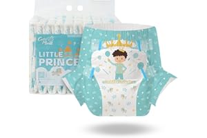‎CUTIEPLUSU CutiePlusU Windeln für Erwachsene 10 Stück, Einweg-Inkontinenzslip mit Laschen für Frauen und Männer, maximale Saugfähigkeit über Nacht- Kleiner Prinz (Mittel 28"-38")