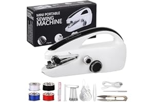 JAR HEADS Sewing Machine, Sewing Machine for beginners, Two Modes, Portable Sewing Machine for Various Fabrics, Quick Clothes Repair for Home DIY & Travel.Handheld Sewing Machine for Beginners