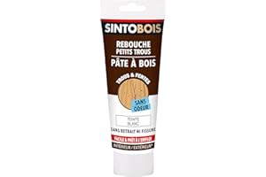 SINTO Pâte à Bois Pour Reboucher Imperfections et Fissures Blanc - 250g - Sans Odeur - Intérieur et Extérieur
