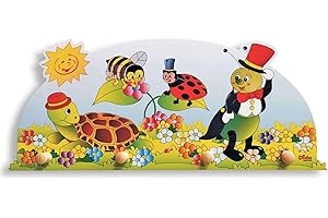 Dida - Porte-manteaux enfant – Animaux - Porte manteau mural en bois pour chambres d'enfant et bébé