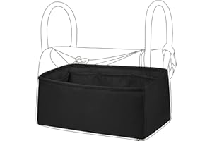 DGAZ Handbag Organizer Silky Smooth, Silk, Luxury Handbag Tote in Bag Insert, Fits Lindy 19/26/30 Bags (Black, LD19)