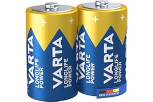 VARTA Batterien D Mono, 2 Stück, Longlife Power, Alkaline, 1,5V, ideal für Computerzubehör, Taschenlampe, Kamera, Made in Germany