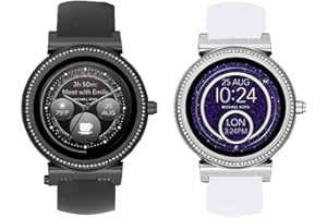 Compatible for Michael Kors Sofie Band, Lvbu Sport Silicone Replacement Strap for Michael Kors Access Sofie Smartwatch (Black+White)