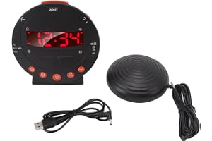 Väckarklocka 110 decibel, röd blinkande , extra hög ljudnivå, skakare för