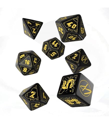 Kit De Dés Rouges Cyberpunk Danger Zone Q-Workshop - 7 Dés Pour Jeux De Rôle RPG