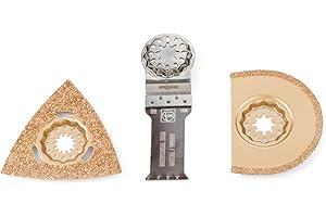 FEIN Combo Starlock Tile Working 3 accesorios, especiales para trabajos de reforma y de reparación en el sector sanitario., Alojamiento Starlock