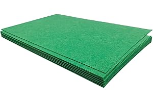 Jtnohx Stiff Felt Sheets, 11 Pcs Felt Fabric, 17.78×28.7cm Colour Fabric Square for Crafts, Craft Material for Sewing (Green)