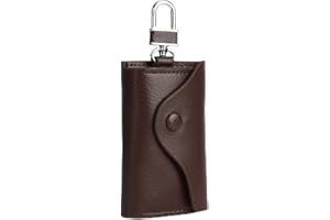 ZoneYan Etuis Porte Clés Cuir,Portefeuille, Pochette Porte Clef Cuir avec Porte-Clé Voiture,six Key Hook Case avec porte-cartes
