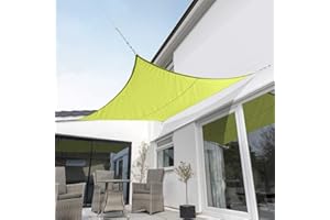 Kookaburra Waterproof Garden Sun Shade Sail Canopy in Lime 98% UV Block (2m Square)