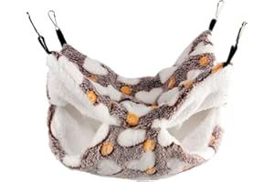 WeddHuis 1 Unidad Hamaca para Cobayas Ratas Hurones Mascotas Pequeñas Suave y Cálida de Forro Polar Accesorio para Jaula Cama Colgante para Dormir Hámster (Estrella)