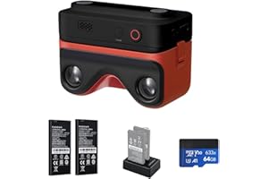 KanDao Appareil photo numérique 3D, écran tactile 2,54", caméra stéréoscopique, stabilisation d'image, photo et vidéo 3D, caméra Vlog VR, QooCam EGO, noir, kit de voyage