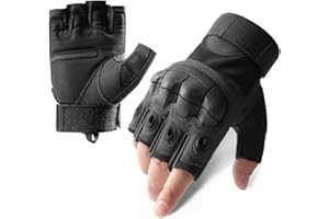 Katutude Guanti da moto da uomo, per attività all'aria aperta, da uomo, per allenamento tattico, da moto, a mezza dita, per softair, militare, paintball, moto