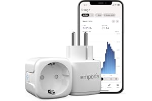 Emporia Smart Plug med Energimätning – WiFi-uttag Kompatibelt med Alexa och Google Home, 15A med Timer, Mobilapp, Schemaläggn