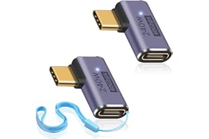 Duttek Adapter kątowy USB C 240 W, adapter USB C żeński na USB C, przedłużacz USB typu C obsługuje 8K przy 60 Hz, kompatybilny z Thunderbolt 3/4, Switch, iPad, MacBook (2 sztuki)