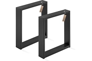 LAMO Manufaktur Gambe per tavolino da caffè Simple Light, Profilo 60x20 mm, 40x43 cm (LxA), Nero, 2 pz, LTS-01-E-BB-9005