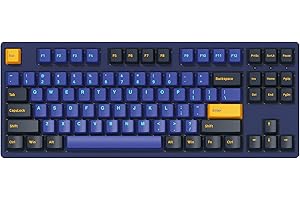Akko 3087 Horizon Clavier Gaming Mécanique 87 Touches, 100% Anti-Ghosting avec Keycap PBT Doubleshot, Cherry Profile, Jaune Crème Switch, TKL Keyboard pour Win/Mac