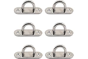PARAPHEE 6 ganci M5 in acciaio inox 304 oblunghi per piastra con occhiello, gancio ad anello resistente per ponte marino, parete, soffitto