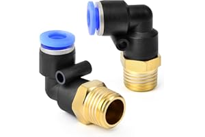 TAILONZ PNEUMATIC Male Elbow 6mm Tube OD x 1/4 BSP Push to Connect Fittings PL6-02 (Pack of 10)
