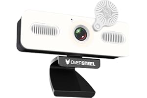 Oversteel - Bulat Webcam 1080P Full HD with Microphone and Light Ring, 60fps, USB 2.0, Video Calling, Recording, Conferencing, PC/Mac/Laptop/Tablet/Chromebook