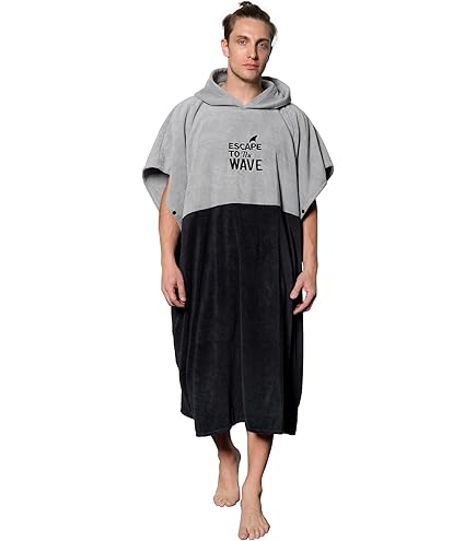 Highdi Poncho à Capuche En Microfibre à Séchage Rapide Et Léger Serviette De Plage De Natation Pour Homme Et Femme Adulte Enfant - Adapté Pour Le Surf (60x110cm,Dauphin