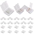 EKSAVE 4 Pin RGB LED Light Strip Connectors 12V 72W 10mm L Shape led connectors for SMD 5050 Multicolor LED Strip (20Pcs)