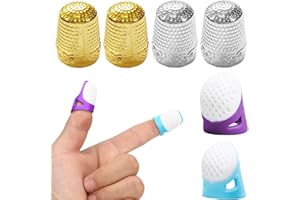 LYQNIHOB Ditale da cucito, 6Pcs scudo per dita regolabile in silice, Protezione per Aghi da Cucito, Finger Protector, Scudo Dito Metallico, Ditale per Maglieria, accessori ditali per cucito a mano