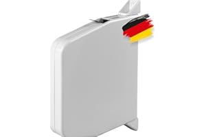 BAUHELD® Rolladen-Gurtwickler Aufputz [Einfädelautomatik] - Robuster Rollladen Aufwickler für Rolladengurt 14mm [ohne Gurt] - 180° Schwenkbar - Mini Rollo-Wickler mit Lochabstand 153mm - Weiß