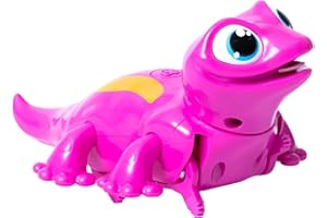 Animagic: Lets Go Gecko - różowy, Twój śpieszący się najlepszy przyjaciel, interaktywny chodzący gekon, z ponad 50 światłami i dźwiękami, dla dzieci w wieku od 5 lat