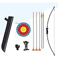 ELONG OUTDOOR Archery Set Recurve Bow and Arrow Set Kids with Target Youth Junior Archery Beginner Longbow Training for Teen Teams Game Gift