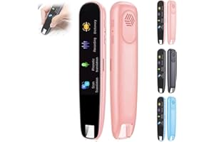 Fledimo Stylo de lecture 116 langues pour numérisation de traduction de photos, traducteur de photos vocales, traduction en ligne, numérisation instantanée de texte (rose)