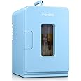 Mini Fridge 15L, Small Fridge for Bedrooms, Car Fridge Portable with 12V/240V Plug in, Skincare Fridge ECO Low Noise Mode, Cool/Warm Function, Cooler for Beauty, Drinks, Camping, Traval (Blue)